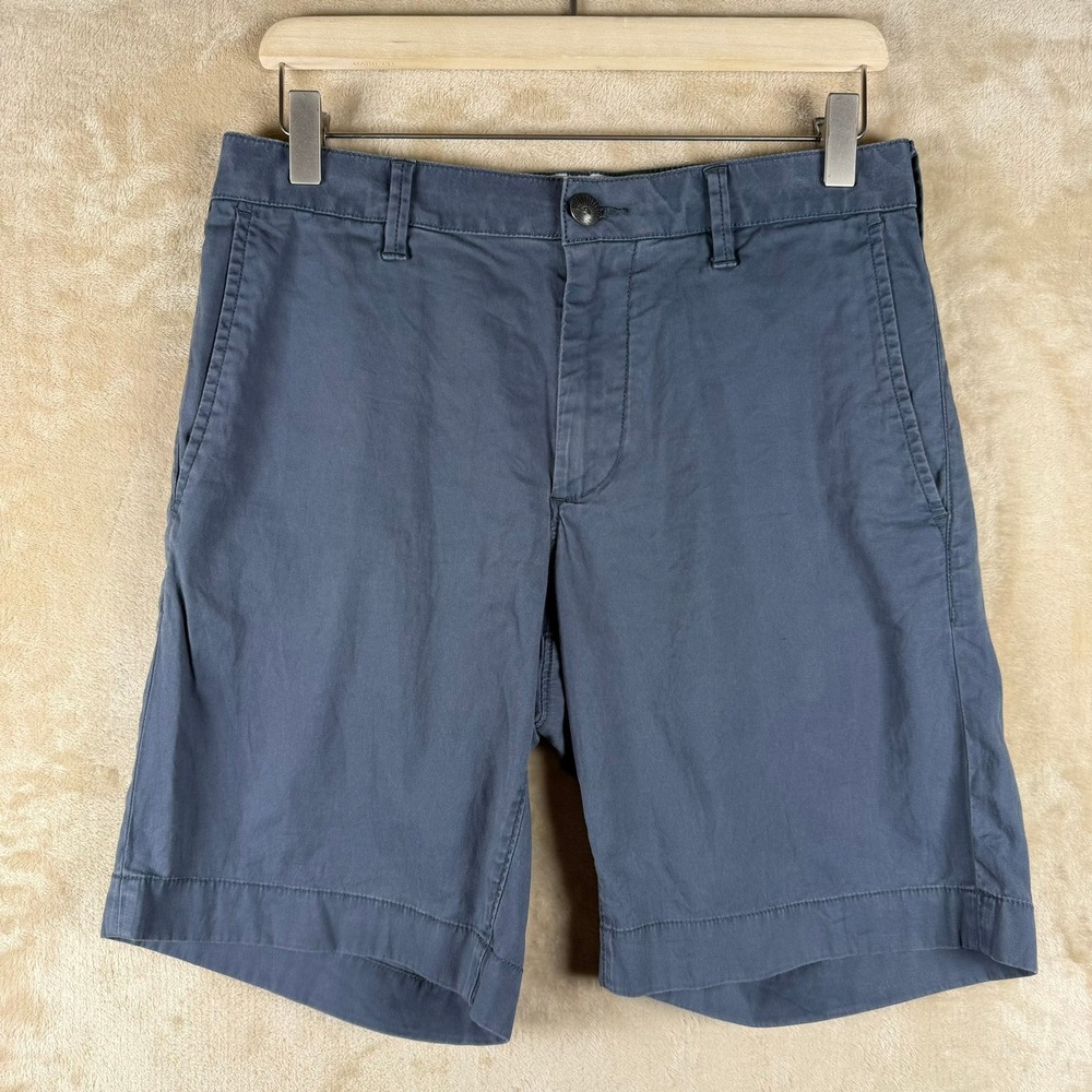 Faherty Brand Mens 30 All Day Shorts Gray Blue Organic Cotton Tencel Stretch
